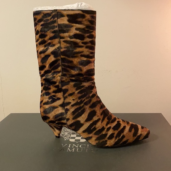 NWT Vince Camuto Rastel 3 Calf Hair Cone Heel Boot - Picture 3 of 13